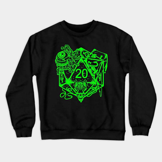 Dice Art DM Tabletop Gaming Gift Dragons D20 Dice Set Print Crewneck Sweatshirt by Linco